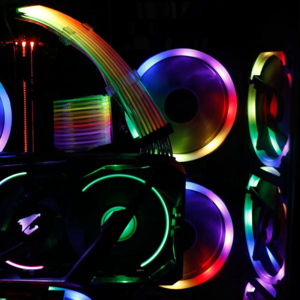 Dual  8Pin Neon Flex RGB Led Synchronized RGB Cable Male to Female  Extension Electrical Gaming Jumper Wire  for Gaming  PC