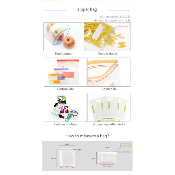 Compostable, Zipper slider bags, Food Grade Reusable Pe Plastic Poly Packaging Double Zip Lock Bag Corn starch bags