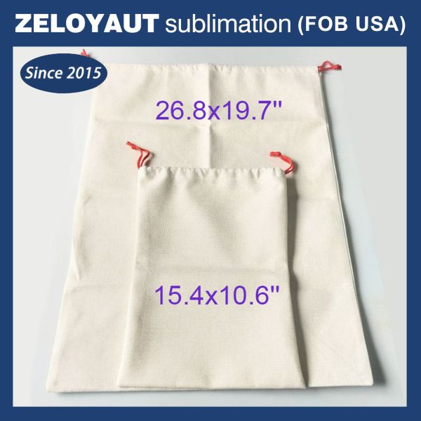 Zeloyaut  Factory Wholesale Sublimation Christmas Blanks Linen Santa Sack Christmas Bag Large Capacity High Quality Santa Sack