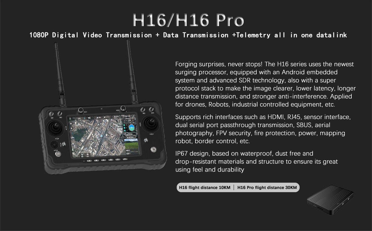 New Free Shipping CUAV H16 Pro Remote Control 30KM UAV Drone Airplane Transmission Telemetry Radio Controller