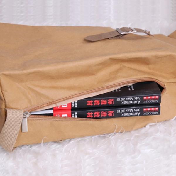 Nature color washable waterproof untearable paper foldable light outdoor backpack