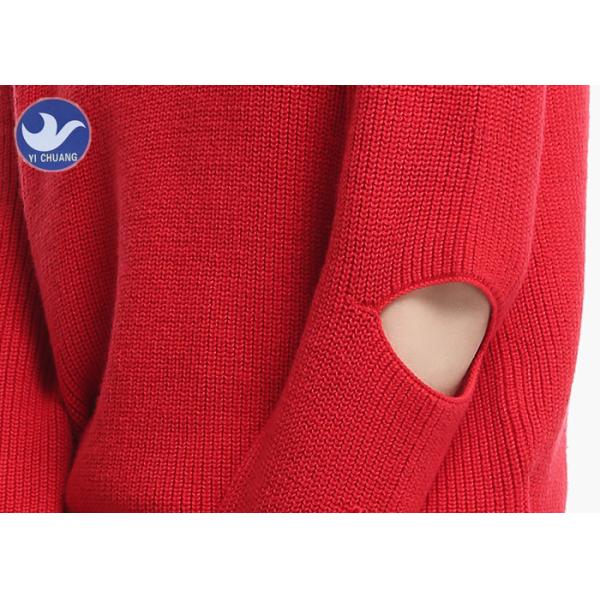 Half Cardigan Womens Cable Knit Sweater , Long Pullover Sweaters For Ladies