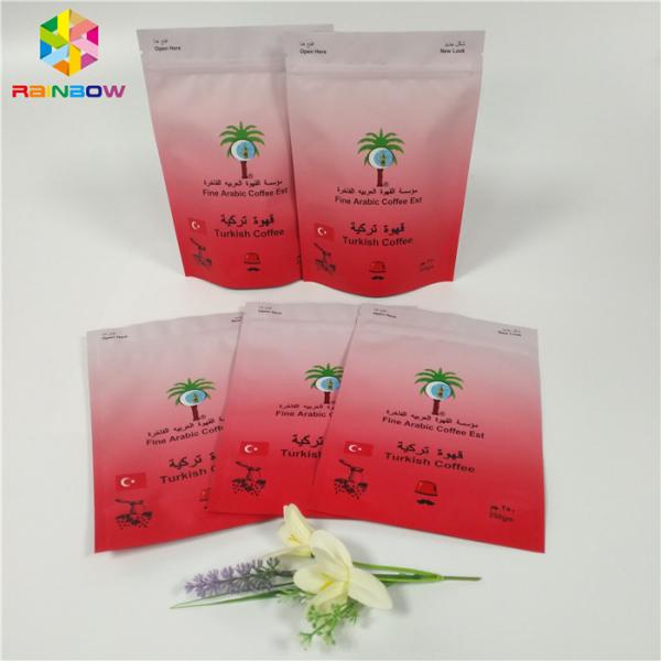 Eco - Friendly Aluminum Foil Stand Up Pouch Coffee Tea Packaging Matte Finish Surface