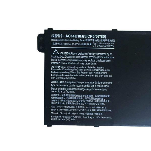 Replacement AC14B18J Laptop Internal Battery For ACER Aspire ES1-511 Series Notebook Black 11.4V
