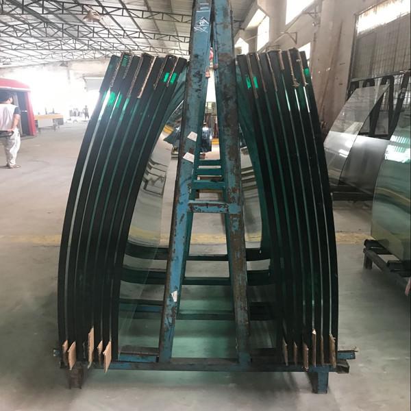 Custom Curved Glass Building Greenhouse Curved Glass Balcony Railing Dark Blue / Light Blue Curved Safety Glass 3mm-19mm
