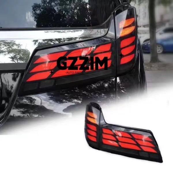 Lâmpadas traseiras LED de plástico de ABS preto vermelho para carros para Alphard 2015-2022 Atualização para 2024