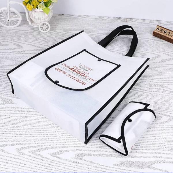 Fashionable Natural Non Woven Carry Bags , Long Rope Non Woven Eco Bag