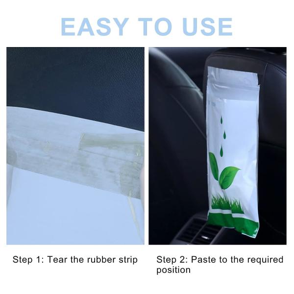 Biodegradable Disposable Car Trash Bags PLA Self Adhesive Portable Leak Proof Vomit Bags White Cartoon Trash Bags
