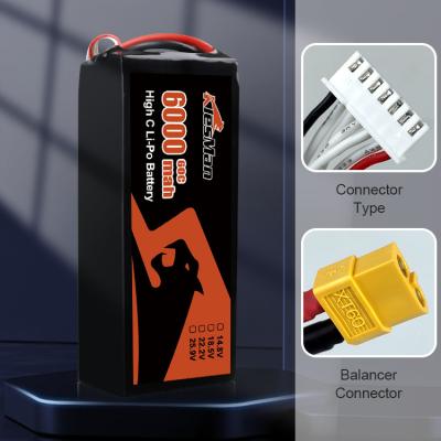 Top Quality Klesman fpv lipo battery 6S 22.2V 50C 6000mAhdrone batteries for 7 inch drone