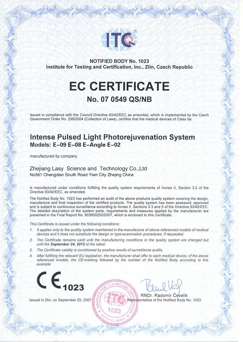 China Lasylaser Beauty Supply Certifications