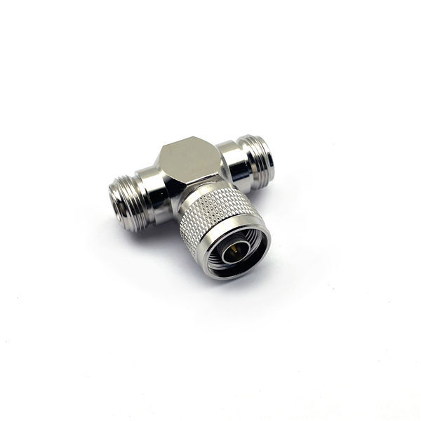 N Type Tee Male Female Adapter with IP67 Waterproof Brass Housing and 50Ω Impedance for RF Applications