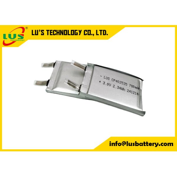 3.0volt battery 780mah CP series battery CP402535 limno2 battery custom