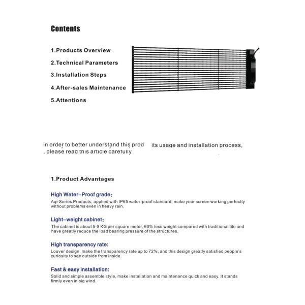 Slim Light Weight Transparent LED Screens Glass Curtain Lower Power Consumption