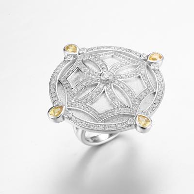 Símbolo de anéis irregulares da decoração do teste padrão de Sterling Silver CZ do poder 925