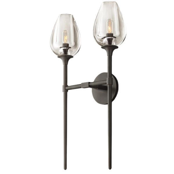 Yihao Vintage Solid Brass Wall Lamp with Glass Crystal Shade and 2700K Warm White Lighting