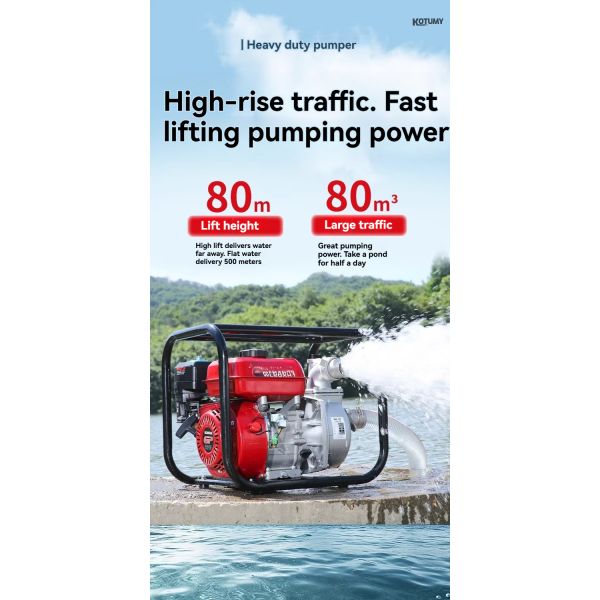 2-inch/3-cun/4-inch Self-priming Water Pump, High Head, High Flow Irrigation Pump, Gasoline Version