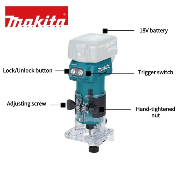 Lithium Battery Makita DRT52 Handheld Edge Trimmer Woodworking Chipper & Shredder