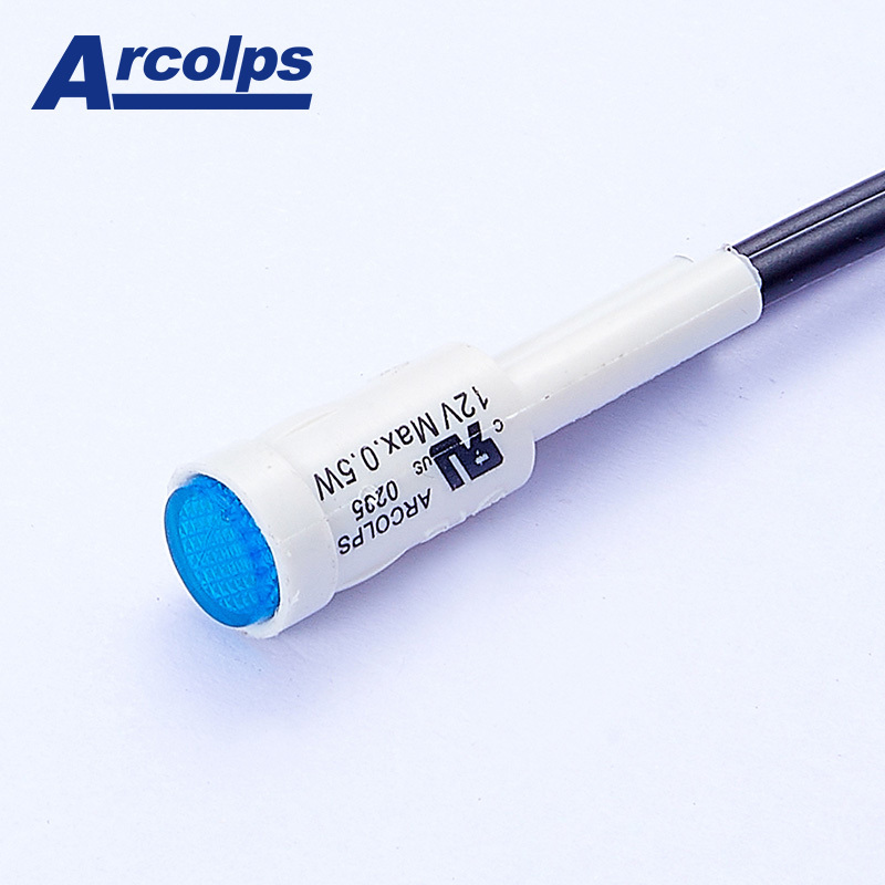 Versatile Plastic LED Indicator Light Multiple Voltage Options (24V-230V) IP65 Rated Durable for Hotel Use-Blue Clear Lights
