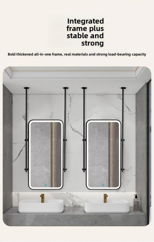 Custom Creative Rectangle Stainless Steel Hanging Rod Modern Touch Switch Smart Hotel Homestay Ceiling Decoration Modern