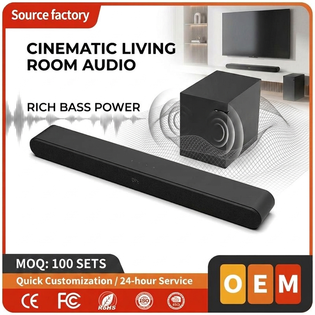 TV Soundbar Speaker ASW530-2.1 60W 100W Subwoofer Bluetooth 5.0 Home Theater Deep Bass
