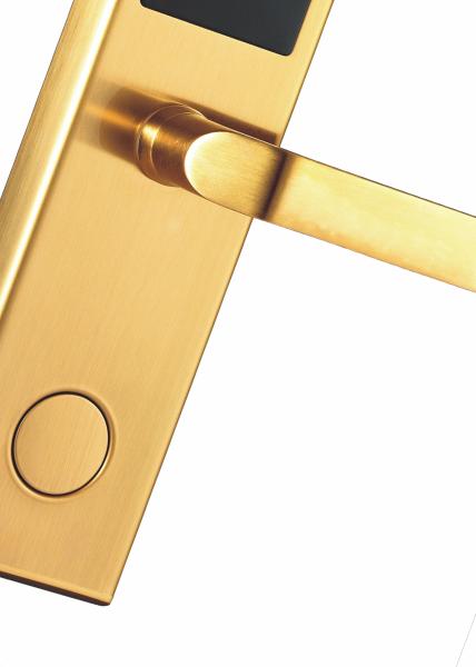 PVD Gold Modern House LOCK Hotel Fechadura de entrada com cartão / cartão aberto