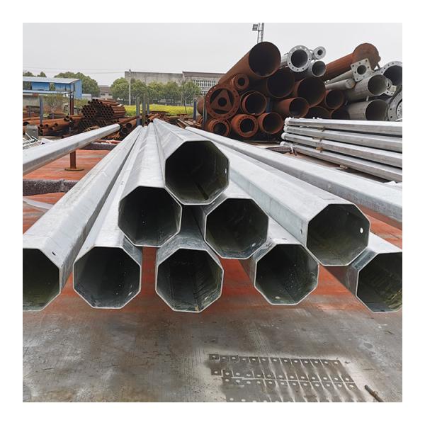 Octagonal Galvanized Outdoor Street Light Post Q235b Metal