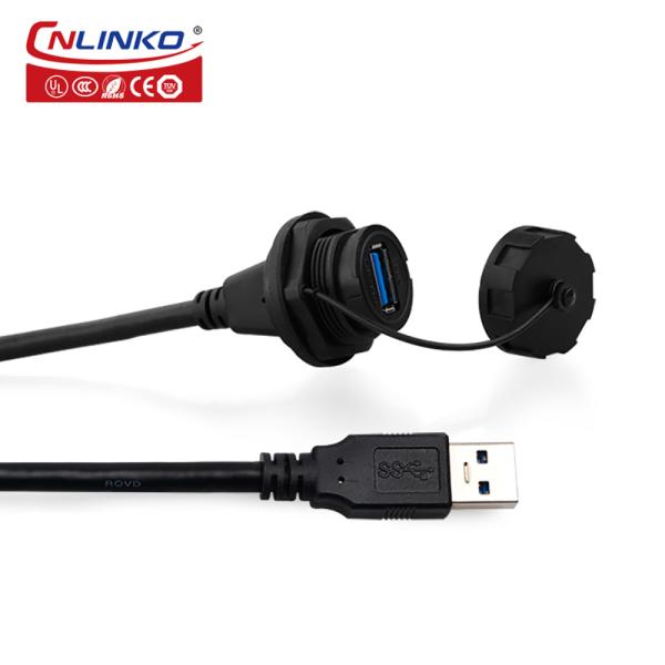 CNLINKO USB 3.0 High Speed Data USB Cable Connector IP68 Waterproof Circular USB Port Plug Connector