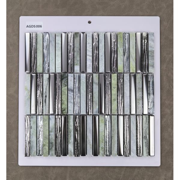 Green Stylish 282x294mm Interior Wall Natural Stone Mosaics For Bedroom and Swimming Pool