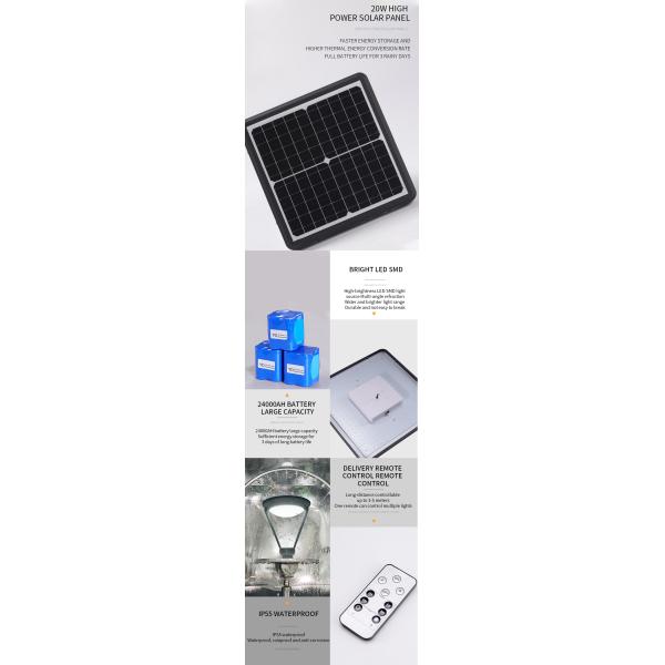 El pilar accionado solar de la charca LED de la piscina enciende 550x550mmx440m m al aire libre 50w Ip65