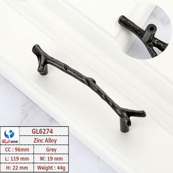 Wardrobe North European forest  Drawer Handles And Knobs 96mm Black Dresser Pulls Grey Furniture Handles