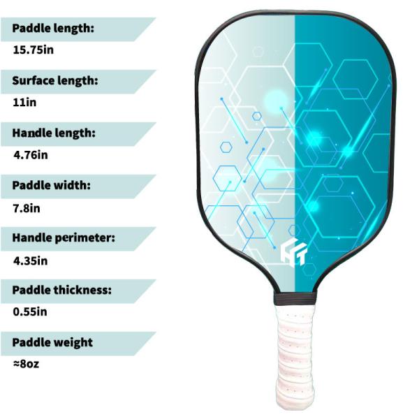 Hot Pressed Frosted PP Honeycomb Core Fiberglass Pickleball Paddle for 5-80 Age Group