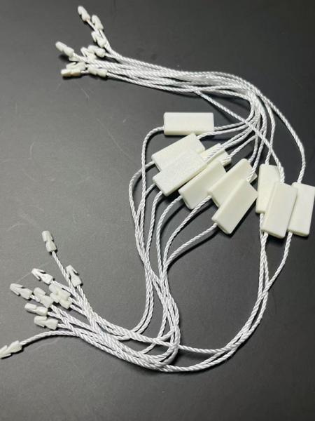 Rectangle Polyester Snap Lock Plastic Tag Fastener White Eco Friendly