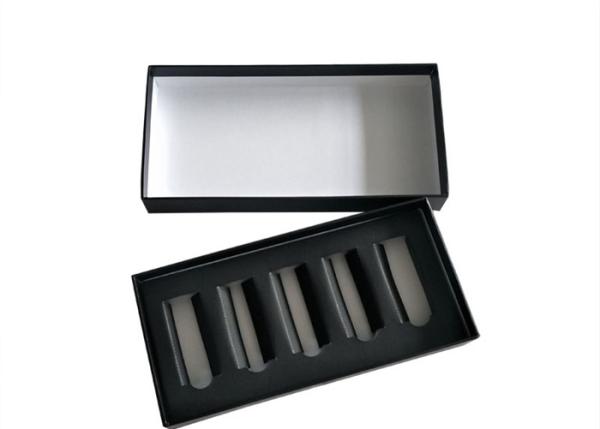 Matte Lamination Flat Pack Gift Boxes Black Cardboard Perfume Packaging With Insert