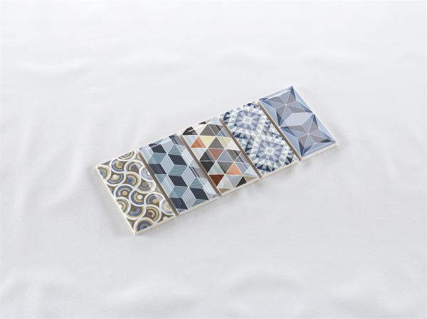 Modern Ceramic Wall Tiles 75x152mm Multiple Colors White Body