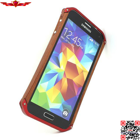Hot Selling Aluminum+Wood Bumper For Samsung Galaxy S5 Multi Color 100% Perfect Fit