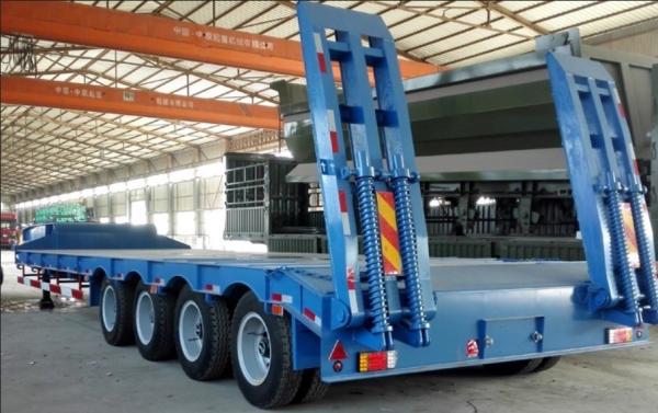 Heavy Mechanical Suspension Lowboy Semi Trailer 100 Ton 4/6 Axles for Equipment Transport
