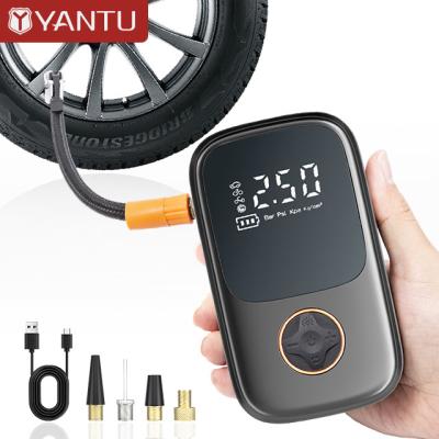 Wireless Digital Air Pump Compressor Machine for Car Tires YANTU AM27 Mini Cordless