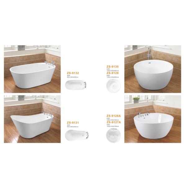 Various Size Acrylic Massage Bathtub / Acrylic Freestanding Tub White Color