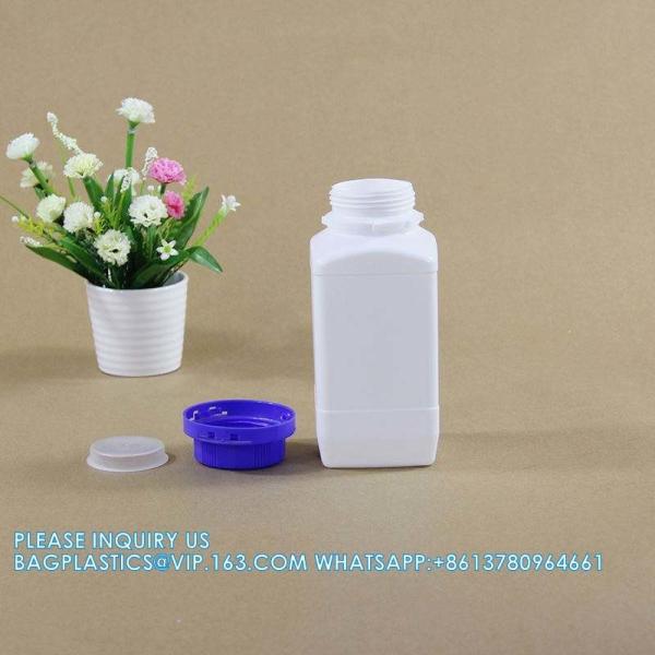 Empty 250 ML 500 ML 1000 ML Wide Mouth Reagent Plastic Square Bottle With Inner Cap
