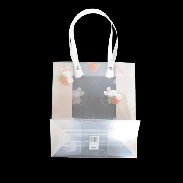 Sacos de PP congelados foscos manuseio espesso translúcido de PP plástico transparente presente embalagem impermeável bolso de compras portátil