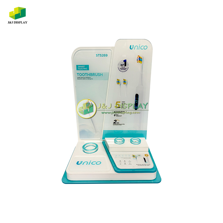 Acrylic Plastic Display Stands Customized Retail Countertop Display Supermarket Plastic Shelving Display For Toothbrush