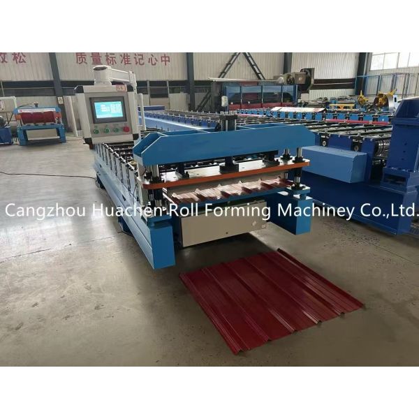 R Panel Roofing Sheet Roll Forming Machine with 45# Steel Rollers, 11 Stations, and 0.3-0.6mm Material Thickness