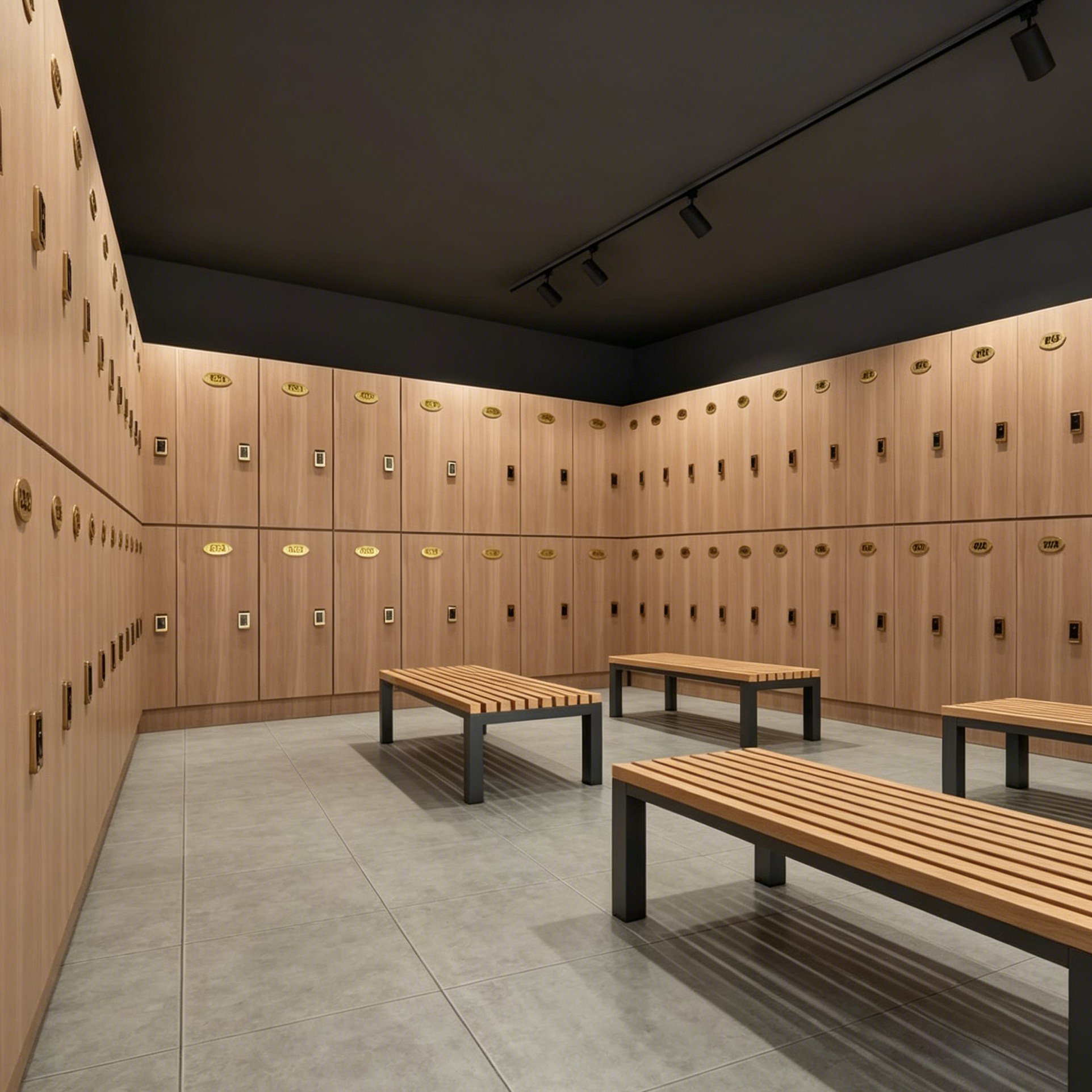 Wood Grain Gym Room Lockers Waterproof Lockers For Gym Locker Room