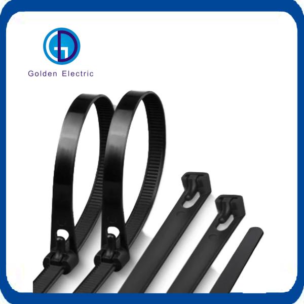 100 pacotes de gravatas de nylon preto CE UL fortes e 80mm-1220mm comprimento 1,8mm-9mm largura