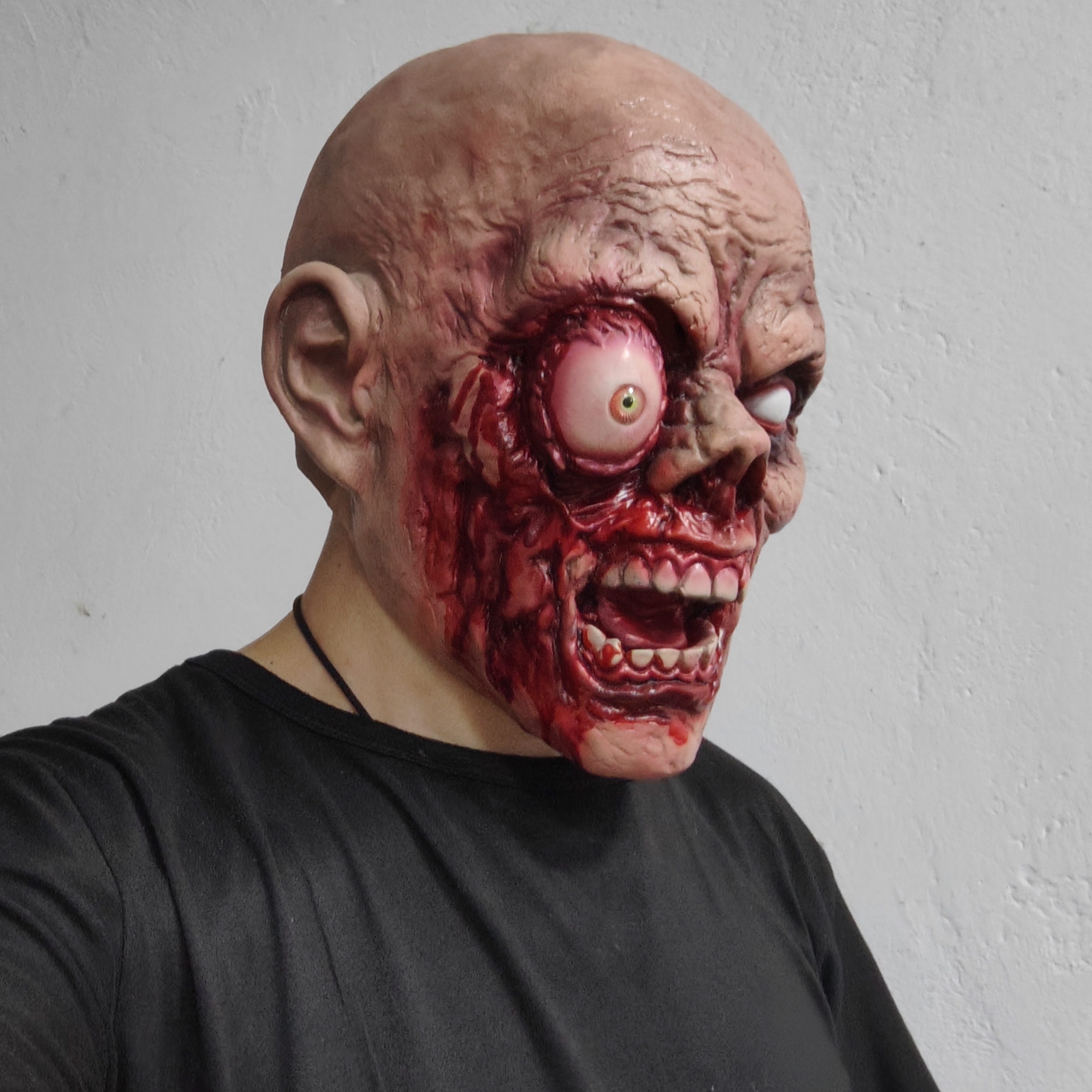 Realistic Skull Latex Mask, Scary Alien Monster Full Face Mask for Adults, Halloween Horror Costume Mask, Creepy Zombie Cosplay Mask for Party, Haunted House, Stage Performance
