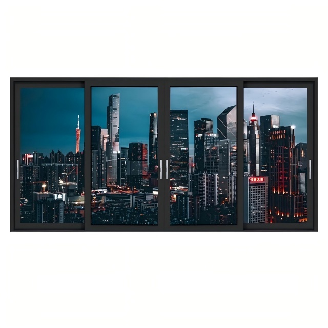 Windproof 1.8mm External Aluminium Sliding Doors With Wind Resistant Function