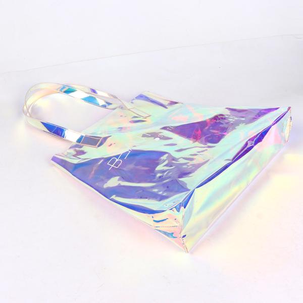 Female Holographic Transparent Handbags Beach bag Laser Clear PVC Tote Shopping Bag tote shopping bags for ladies