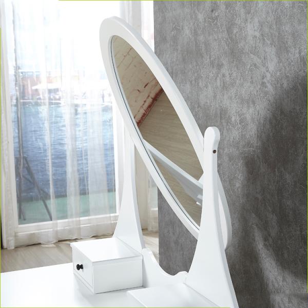 Noble White Solid Wood Tripod With Mirror 62.6INCH Bedroom Dressing Table