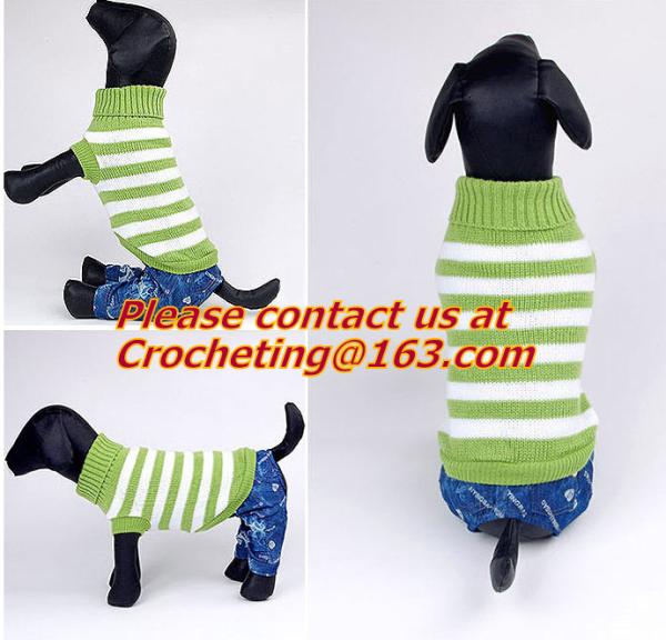 Dog snowflake pattern jacquard sweater, sweaters, crochet Pet Sweater, knit dog sweaters