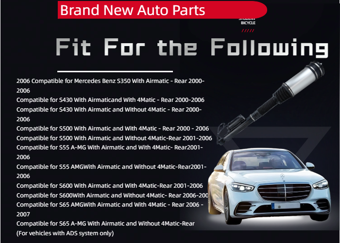 New Rear AIRMATIC Air Suspension Strut & Shock Absorber for Mercedes W220 S-Class 2203202338 4MATIC (Left/Right)